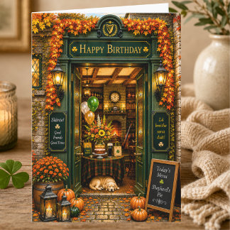 Carte Histoire Élégante de Livre de Fall Pub Irlandais J