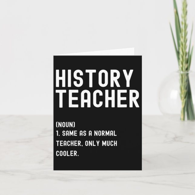 Carte Histoire Enseignant Définition Premier Jour De L'É (Devant)