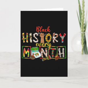 Carte Histoire noire chaque mois Poing levé Afro Africai