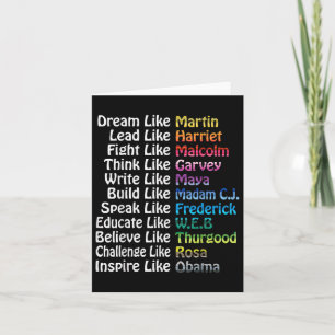 Carte Histoire noire inspirante Leaders influents Ma