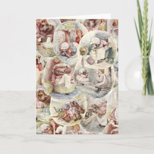 Carte Histoire vintage de Mme Tiggy Winkle Collage rusti