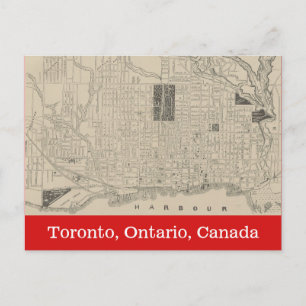 Carte historique Vintage de Toronto, Canada