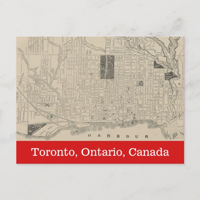 Carte historique Vintage de Toronto, Canada (Devant)