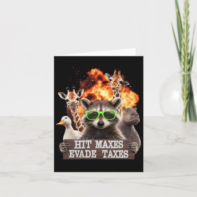 Carte Hit Maxes Evasion Taxes Drôle Gymnase Bodybuilding (Devant)