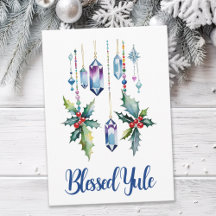Hiver Boho Blue Crystals & Holly Yule Solstice
