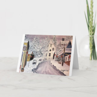 CARTE HIVER DANS LA VILLE CA, COULEUR POUR AQUARELLE DU