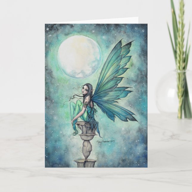 Carte Hiver Dream Fairy Imaginaire Art Illustration (Devant)