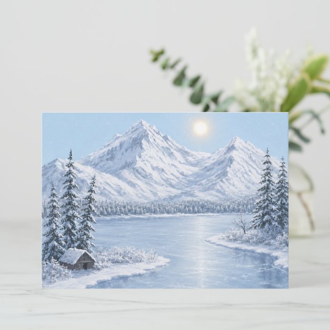 Carte Hiver glacial  (Debout devant)