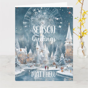Carte hiver personnalisé à Noël au pays des merveilles