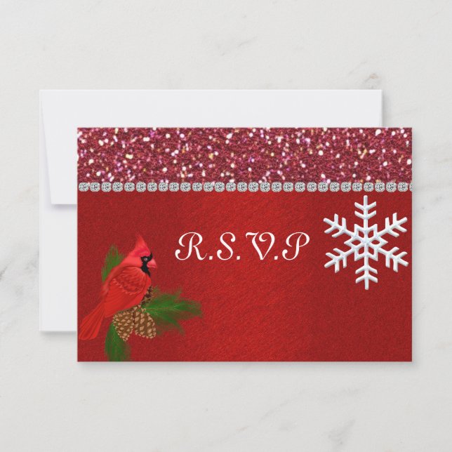 CARTE HIVER R.S.V.P AVEC INVITATION CORRESPONDANTE (Devant)