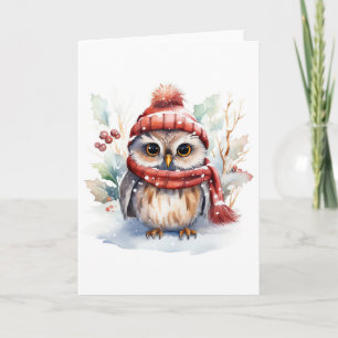 Carte Hivernal chouette