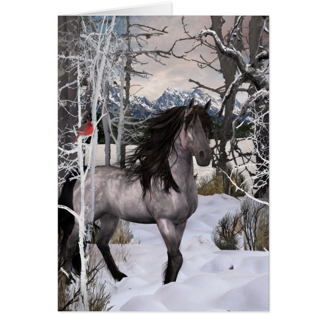 Carte hivernale 2024 Wish Horse (Devant)