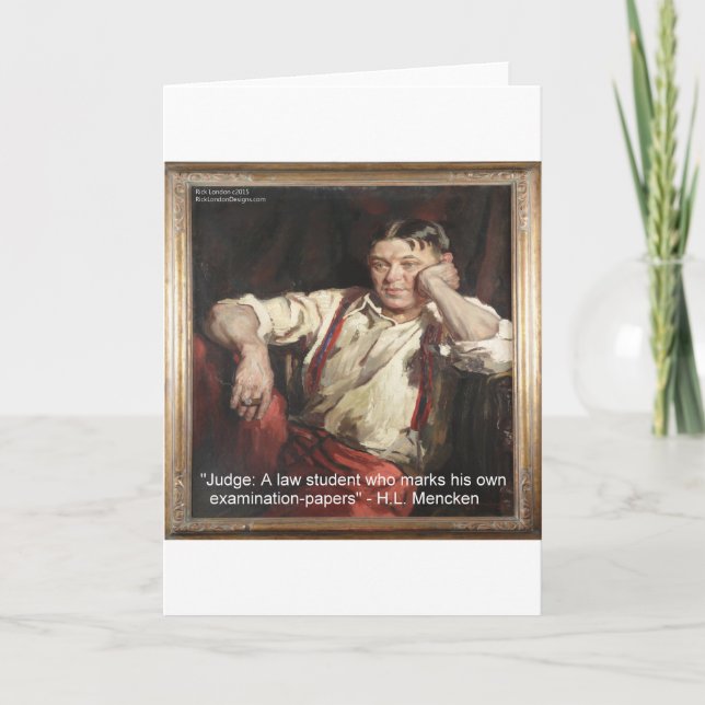 Carte HL Mencken Graphique & Citation sur les juges (Devant)
