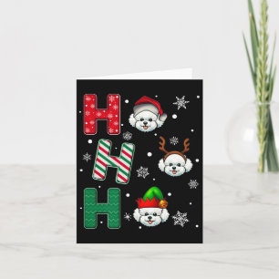 Carte Ho Ho Ho Bichon Frise Dog Correspondance Noël Père