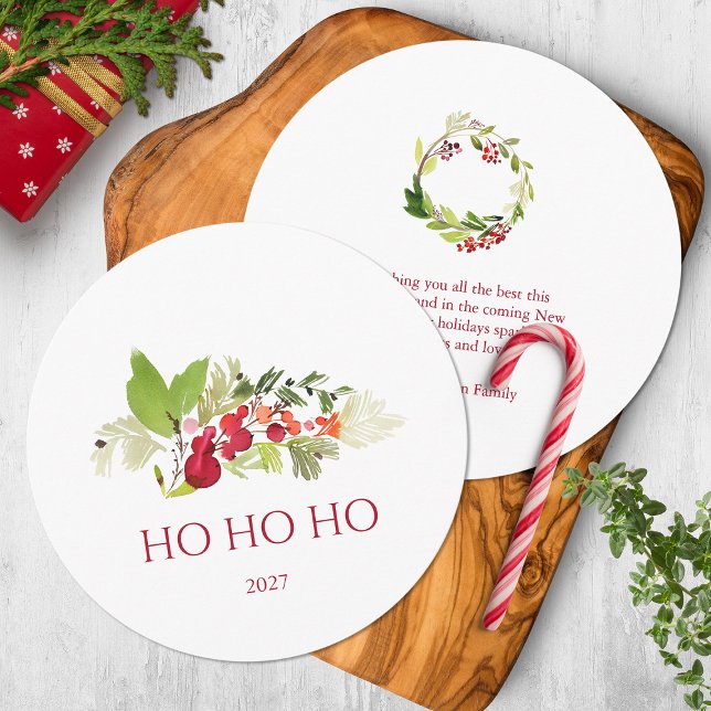 Carte Ho Ho Ho Holly Berry et À feuillage persista (Créateur téléchargé)