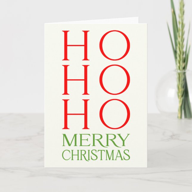 Carte Ho Ho Ho Joyeux Noël (Devant)