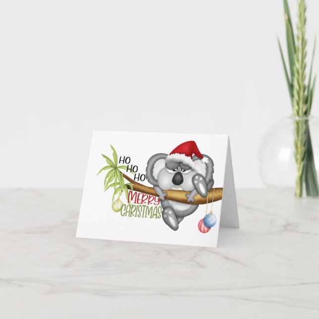 Carte Ho Ho Ho Joyeux Noël Koala (Devant)