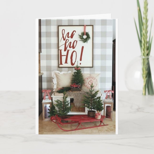 CARTE **HO HO HO MERRY CHRISTMAS** (Devant)