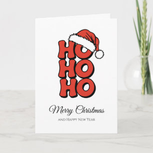 Carte Ho Ho Ho Red Joyeux Noël minimaliste