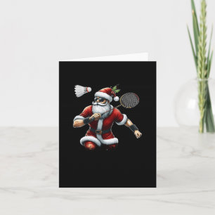 Carte Ho Ho Tenez Ma Navette Père Noël Badminton Mignonn