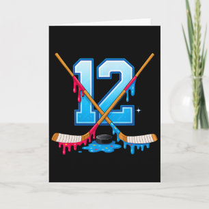 Carte Hockey 12 ans glace goutte jeunesse 12e anniversai