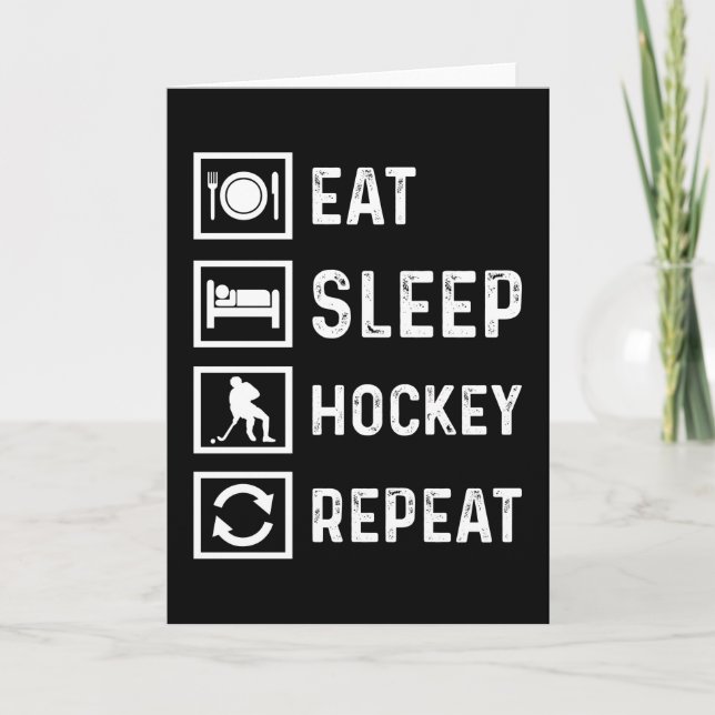 Carte Hockey amusant Joueur de hockey sur glace Idée cad (Devant)