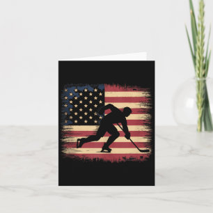 Carte Hockey au drapeau américain