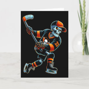 Carte Hockey de squelette Hockey d'Halloween Hommes Garç