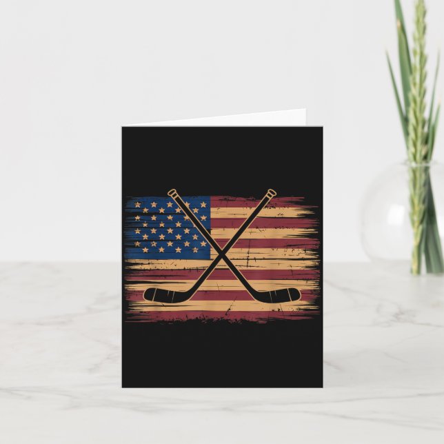 Carte Hockey Drapeau Américain (Devant)
