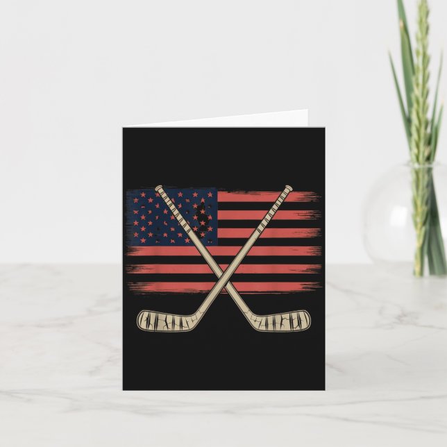 Carte Hockey Drapeau Américain (Devant)