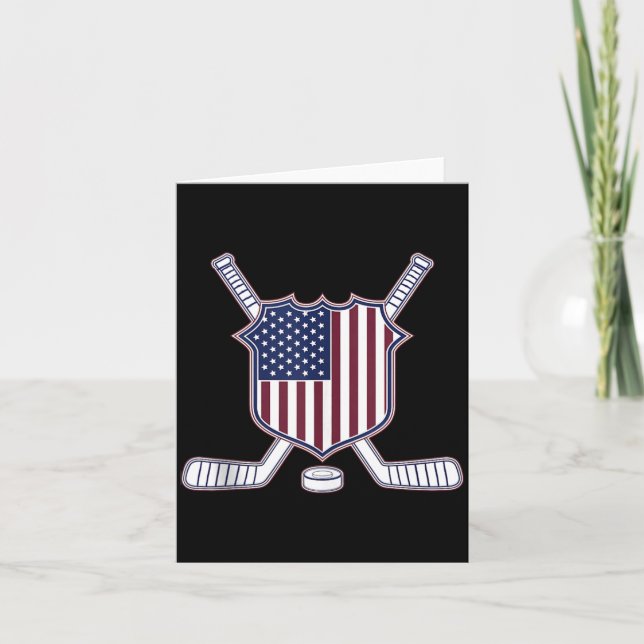 Carte Hockey Drapeau Américain (Devant)