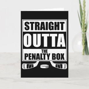 Carte Hockey drôle tout droit sorti du banc des pénalité