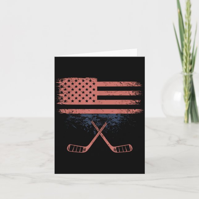 Carte Hockey du drapeau américain (Devant)