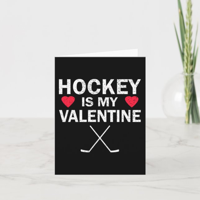 Carte Hockey est mon Valentin Amusant Humour Fans  (Devant)