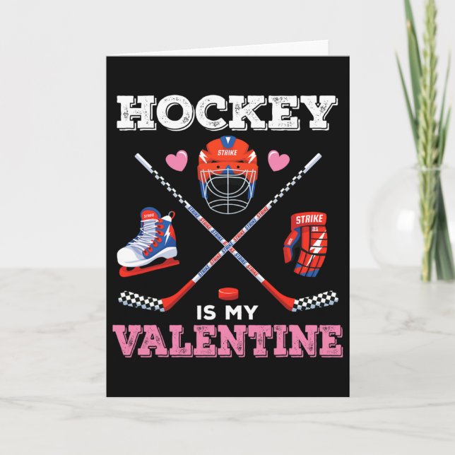 Carte Hockey est mon valentin drôle Hockey Saint-Valenti (Devant)