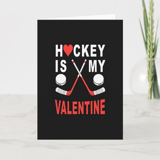 Carte Hockey Heart Striped Sticks (Devant)