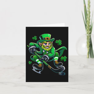 Carte Hockey Jour de la Saint Patrick Leprechaun Shamroc