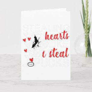 Carte Hockey Saint-Valentin Voler des cœurs comme je vol