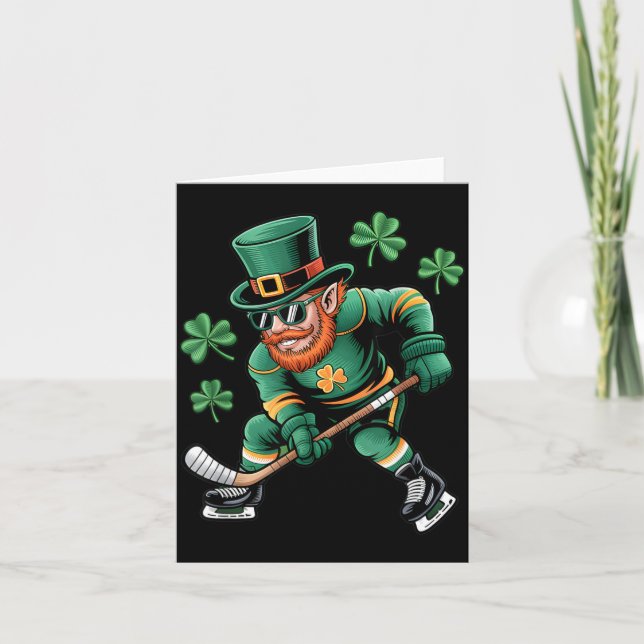 Carte Hockey St Patricks Day Design de lutin 1 (Devant)