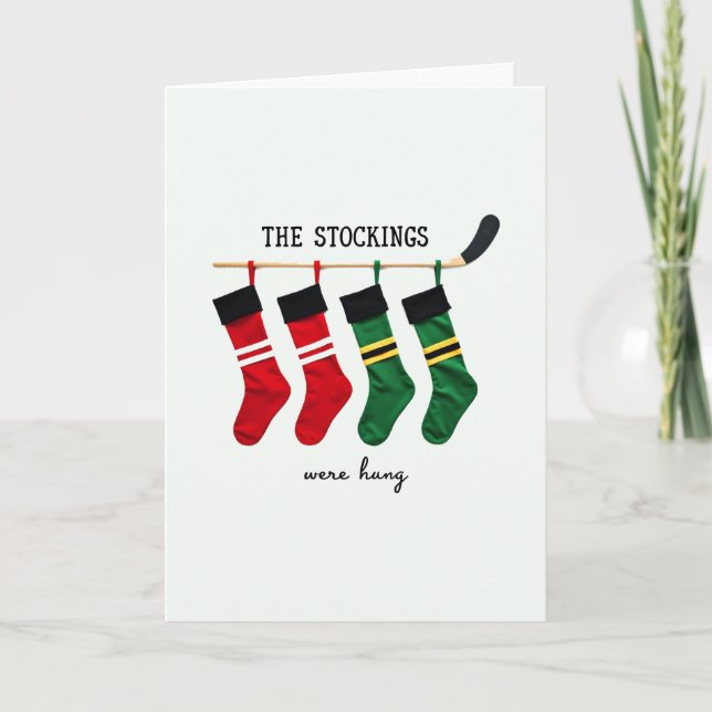 Carte Hockey Stick Stockings Were Hung Sports Christmas (Devant)