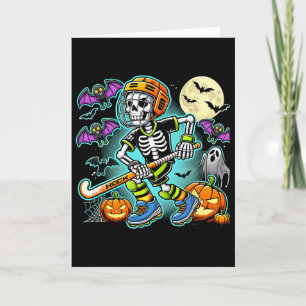 Carte Hockey sur gazon de squelette d'Halloween 