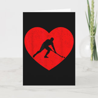 Carte Hockey sur gazon Saint-Valentin Cœur Forme Hockey 