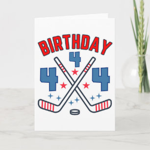 Carte Hockey sur glace Anniversaire Garçon 4 ans 4ème Fê