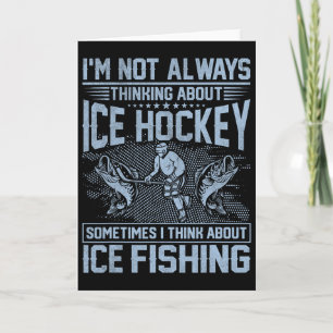 Carte Hockey sur glace et pêche sur glace Humour de pêch