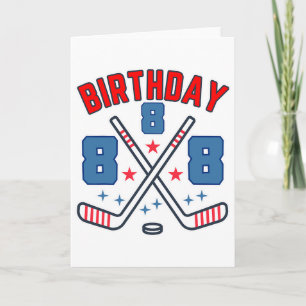Carte Hockey sur glace huit ans garçon d'anniversaire 8è