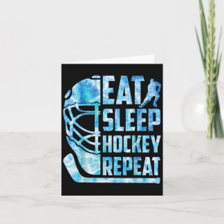 Carte Hockey sur glace Mange Dormir Hockey Répéter Drôle