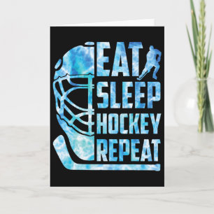 Carte Hockey sur glace Manger Dormir Hockey Répéter Drôl