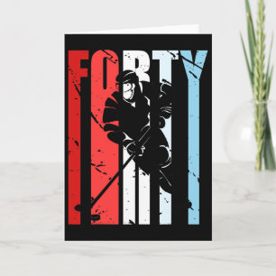 Carte Hockey sur glace masculin 40e anniversaire Joueur