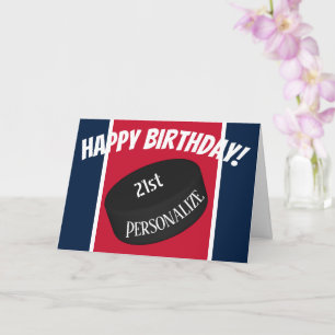 Carte Hockey sur glace personnalisé Nom personnalisé Âge