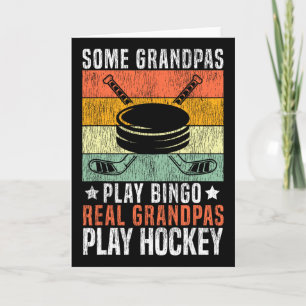 Carte Hockey sur glace Vintage Grand-père Rétro Certains